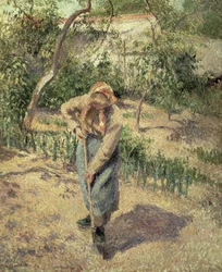 Mujer cavando en un huerto, 1882